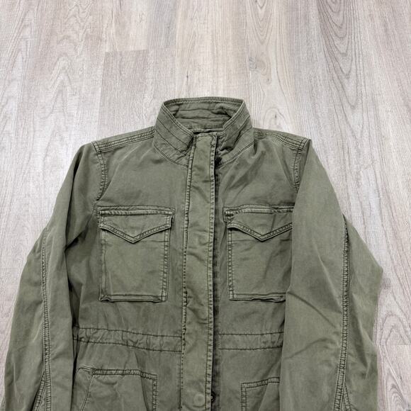 GAP Core Utility Jacket Womens Small Olive Green Babytwed Full Zip Army Military - Picture 3 of 9